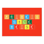 Periodic
 Table
 Writer  Invitations