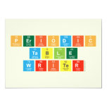 Periodic
 Table
 Writer  Invitations