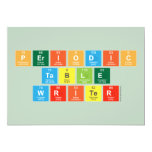 Periodic
 Table
 Writer  Invitations