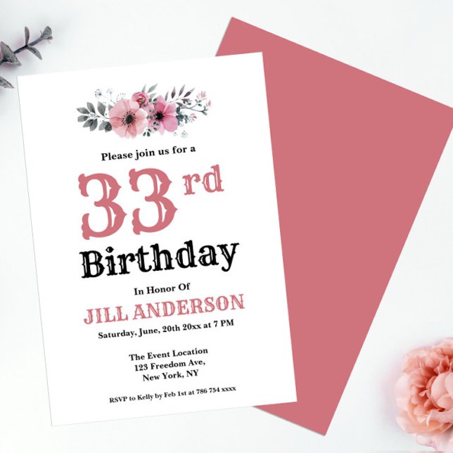 Invitations 33rd Birthday (Creator Uploaded)