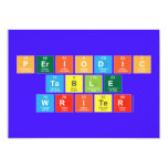 Periodic Table Writer  Invitations 5" X 7" Invitation Card