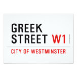 Greek Street  Invitations 5" X 7" Invitation Card