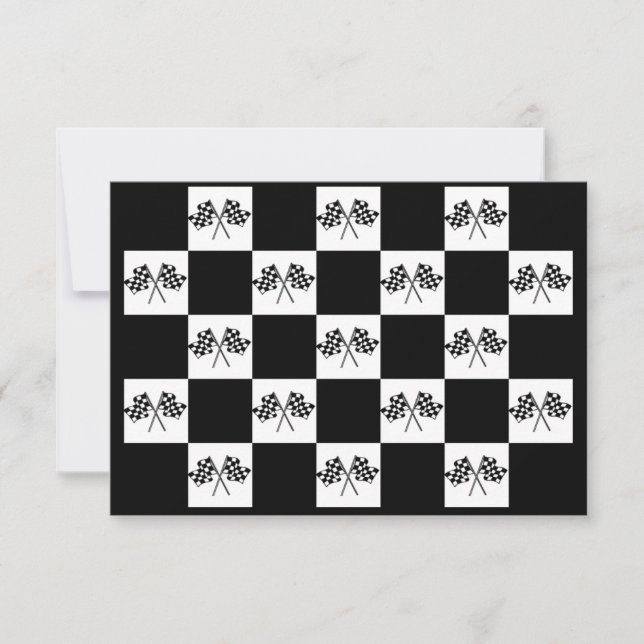 Invitations Any Auto Racing Checkered Flags Indy (Front)