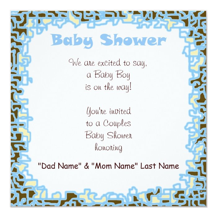 Invitations Baby Boy Baby Shower Blue Brown Cards | Zazzle