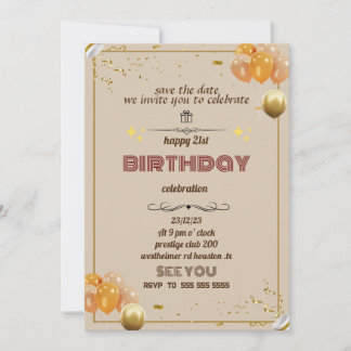 invitations birthday 21st