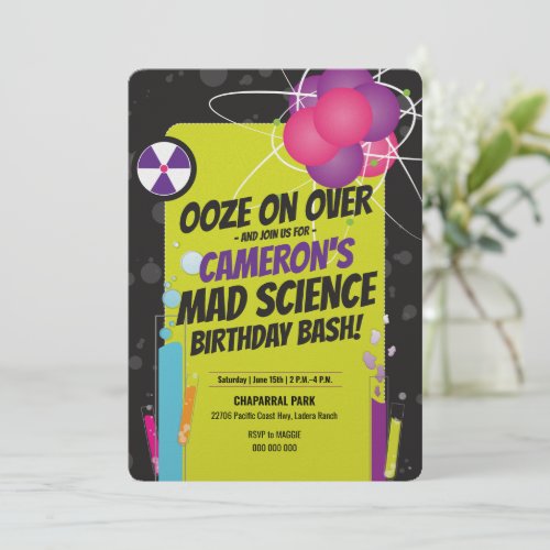Invitations  Birthday  Mad Science