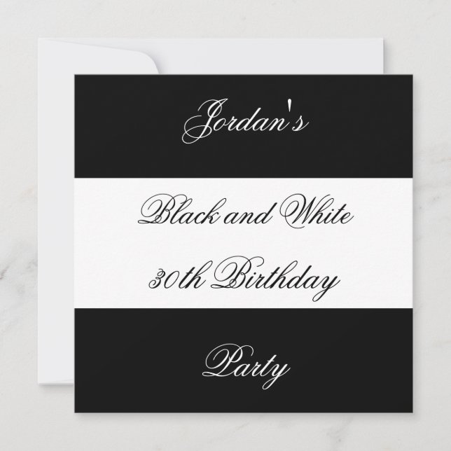 Invitations Black & White Style Party (Front)