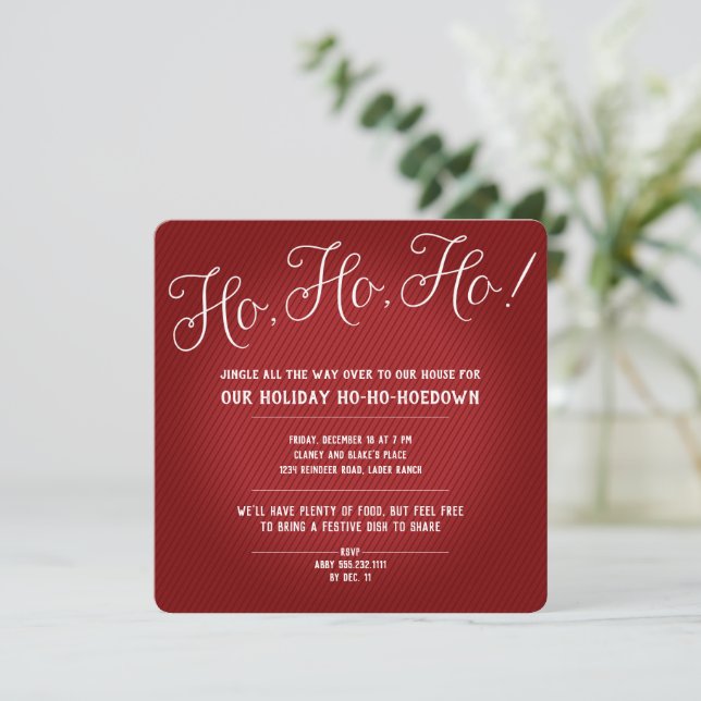 Invitations | Christmas | Ho, Ho, Ho! (Standing Front)