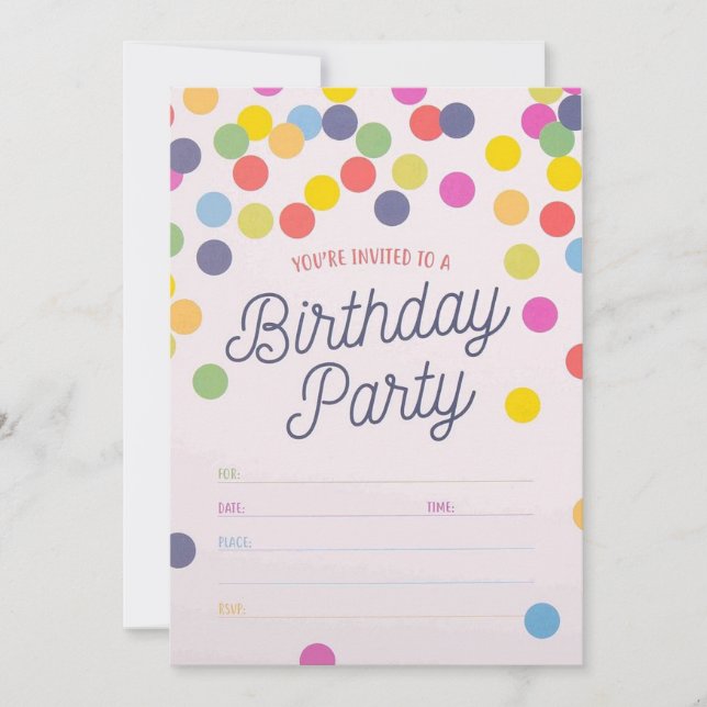  Invitations for Birthday Party (Front)