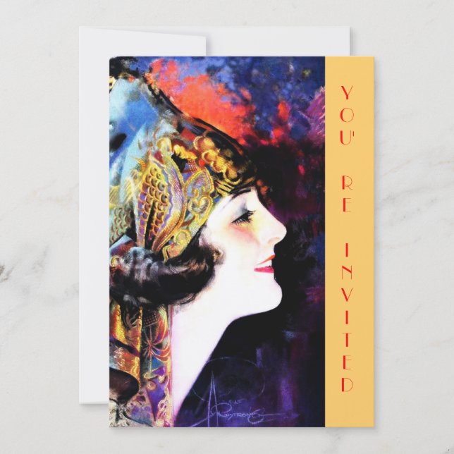 Invitations, martha mansfield, metallic gold stock invitation (Front)