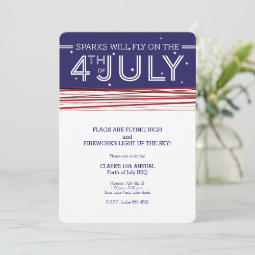 Invitations  Sparks will Fly on the 4th of July