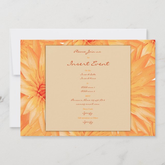 Invitations template - customizable orange lillies (Front)