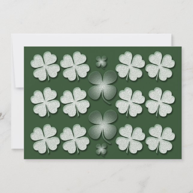 Invitations template - customizable shamrocks (Front)