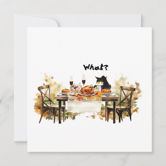 Invitations Thanksgiving Bad Cat envelopes, feline (Front)