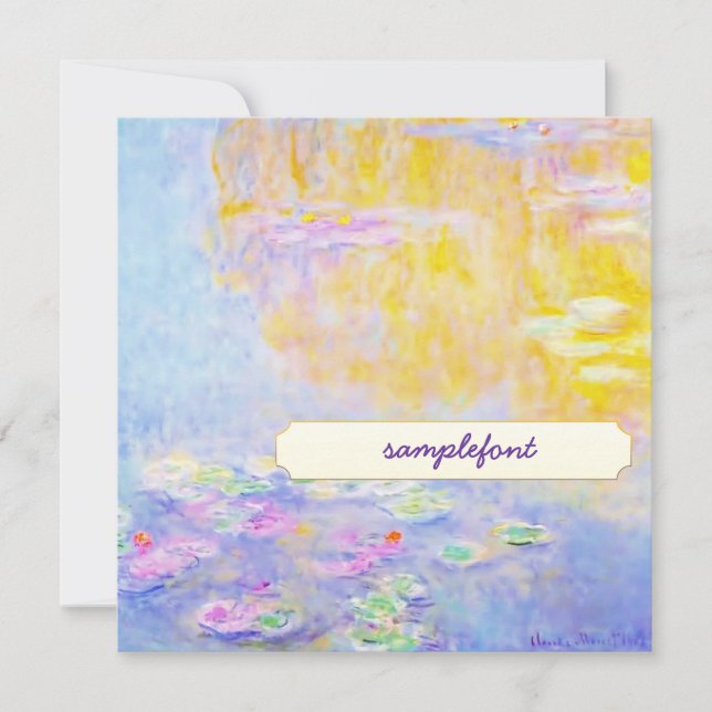invitations to tea, monet water lily 7 (Front)