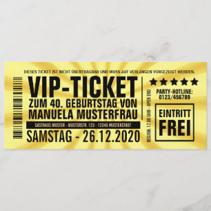Invitations to the 40th birthday (“VIP”)