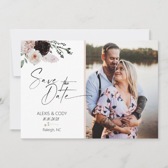 Invitations, Wedding, Bridal, Boho Bridal,blush Invitation (Front)