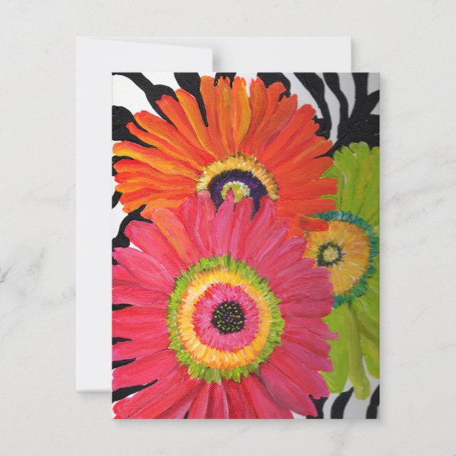 Invitations with Bright & Colorful Gerbera Daisies (Front)