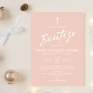 Invitcion Bautizo Minimalist Pastel Colors Baptism Invitation