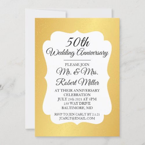 Invite _ 50th Wedding Anniversary Gold Confetti