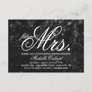 Invite - Black Glit Fab future Mrs. Bridal Shower