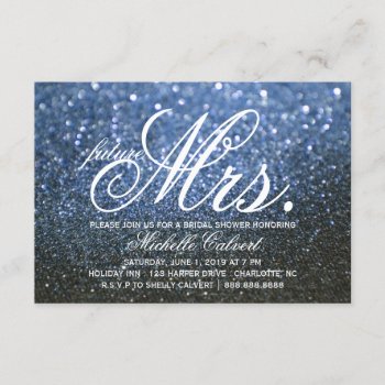 Invite - Blue Lit Nite Bridal Shower Future Mrs. by Evented at Zazzle