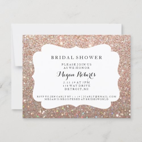 Invite _ Bridal Shower Day Fab _ Rose Gold Glitter