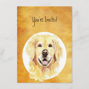 Invite Custom Birthday Golden Retriever Dog Pet