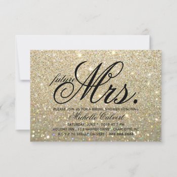Invite -gold Glitter Fab Future Mrs. Bridal Shower by Evented at Zazzle