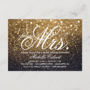 Invite - Gold Lit Nite Bridal Shower future Mrs.