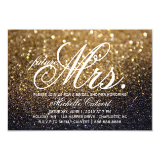 Invite - Gold Lit Nite Bridal Shower future Mrs.