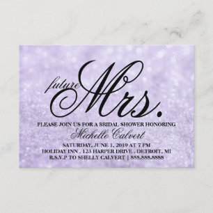 Invite - Lit Purple Glit Bridal Shower future Mrs.
