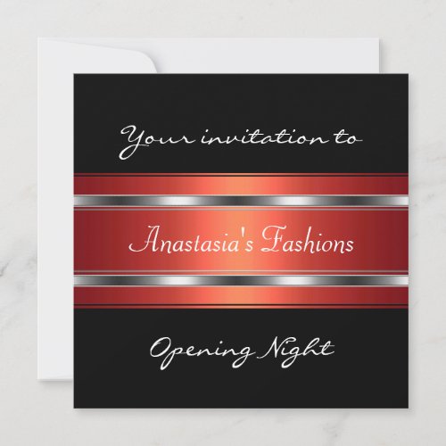 Invite Opening Night Black Red Silver