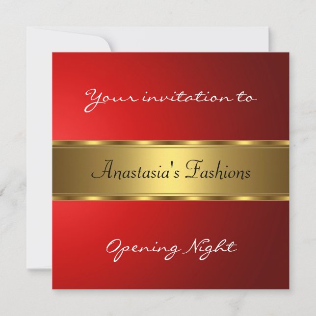 Invite Opening Night Red Gold (Front)