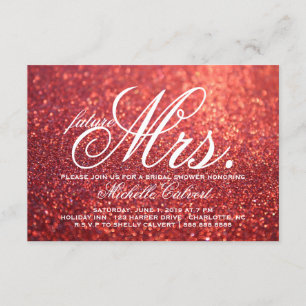 Invite - Red Glit Bridal Shower future Mrs.