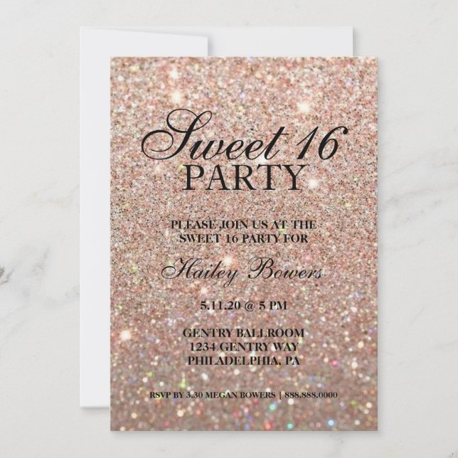 Invite - Rose Gold Fab Sweet Sixteen II (Front)