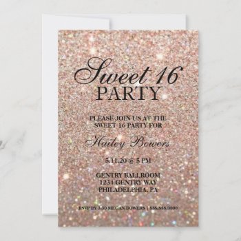 Invite - Rose Gold Fab Sweet Sixteen Ii by Evented at Zazzle