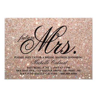Invite-Rose Gold Glitter BridalShower future Mrs. Card