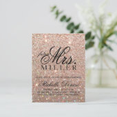 Invite -Rose Gold Glitter Fab future Mrs. Bridal (Standing Front)