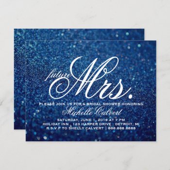 Invite - Royal Blue Bridal Shower Future Mrs. 2 by Evented at Zazzle