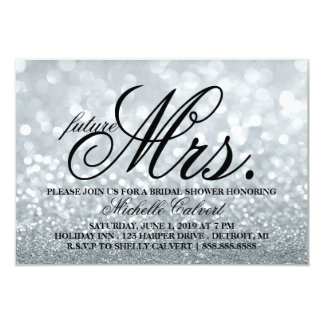 Invite - Silver Glitter Fab Shower future Mrs