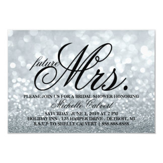 Invite - Silver Lit Glit Bridal Shower future Mrs.