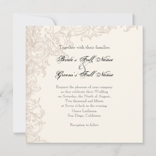 Invite, Square - Wings of Love Wedding Collection Invitation (Front)