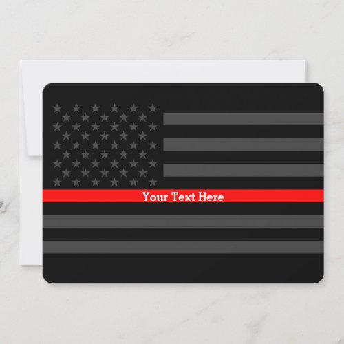 Invite Thin Red Line Personalized Black US Flag