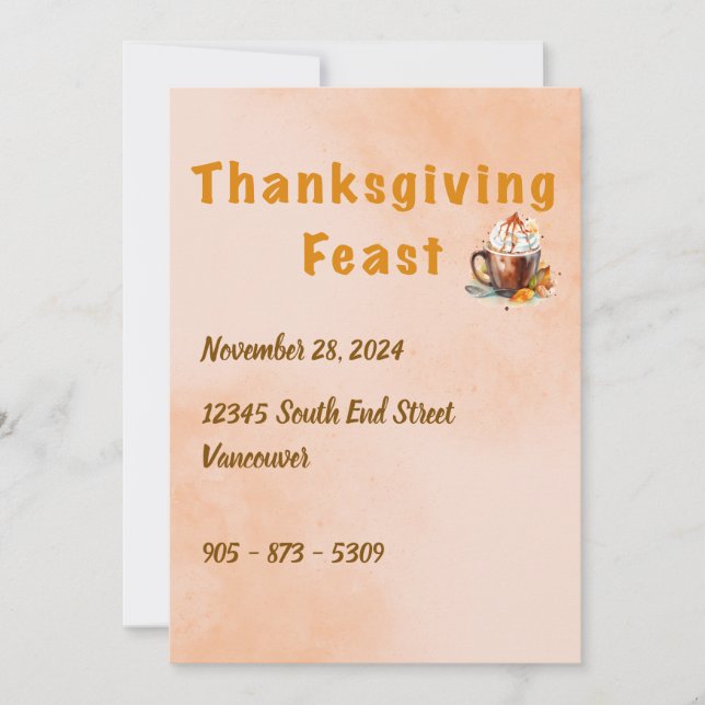 Invite to a Thanksgiving Feast (Front)