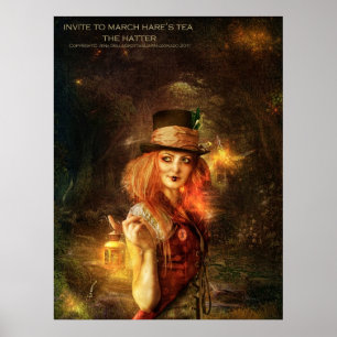Invite to March Hare's Tea -the Hatter Poster