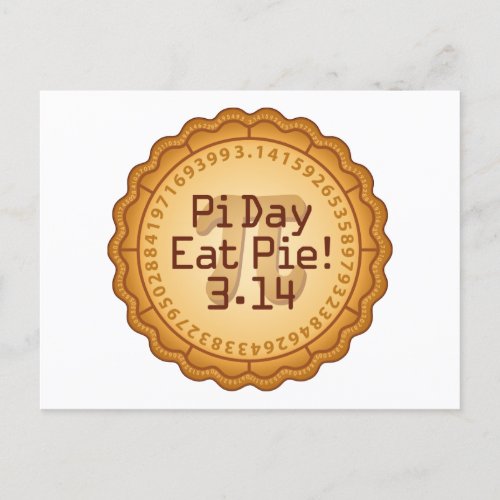 Invite Your Friends Pi Day Party Postcard
