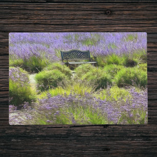 Inviting Bench in Lavender Fields in Sequim Placemat