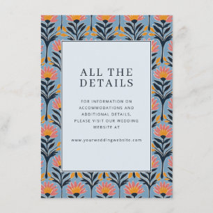 Inviting Blue Floral Border Enclosure Card