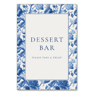Inviting Blue Floral Border Table Number
